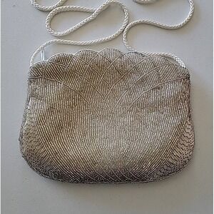 Vintage Nordstrom Beaded Shoulder Bag Elegant Formal Glam Iridescent Wedding